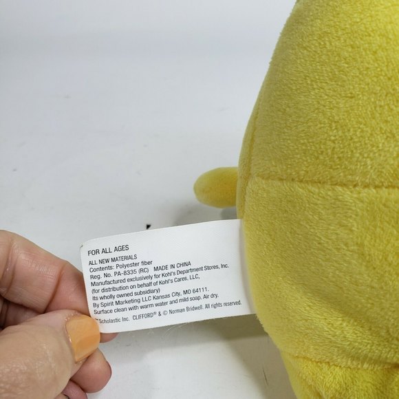 Kohl's Cares Clifford the Big Red Dog T-Bone Plush 10" Yellow Dog Clean - Picture 6 of 9